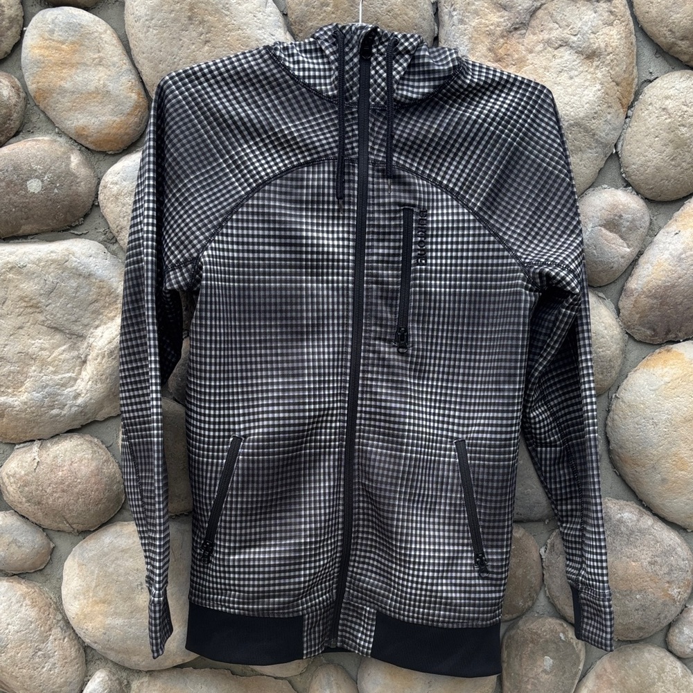 BURTON DryRide Black and White Hooded Zip-Up Jacket